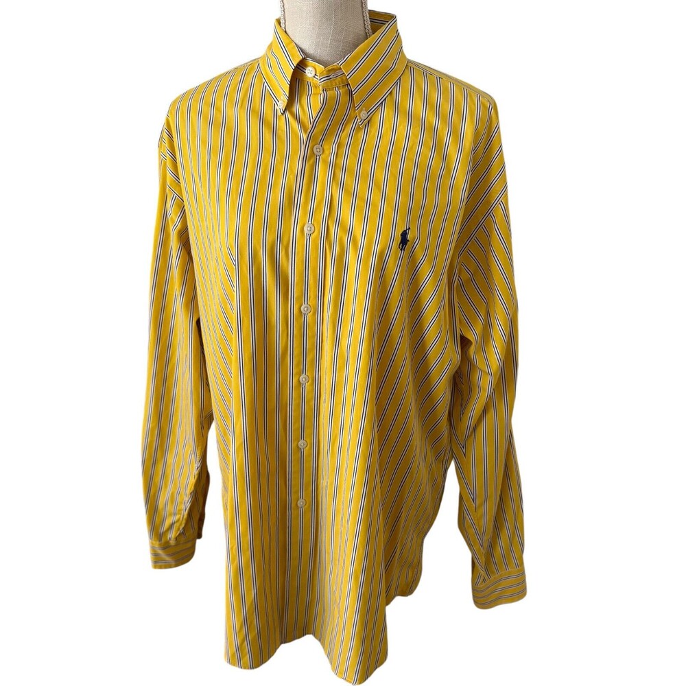 Ralph Lauren Yellow Multi-Stripe Button-Down Shirt